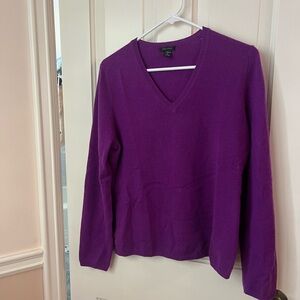 Cashmere Only Mine Purple V-Neck Sweater